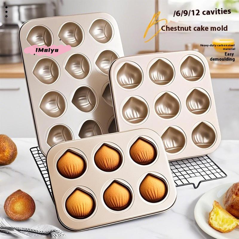 Kitchen Essentials Baking Tray - 6/9/12 Cavity Chestnut Shaped Cake Baking