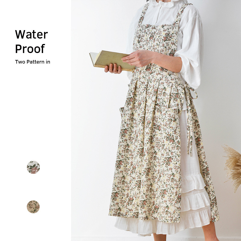 Kitchen Baking Unit - Nordic Style Waterproof Apron Women's Flower