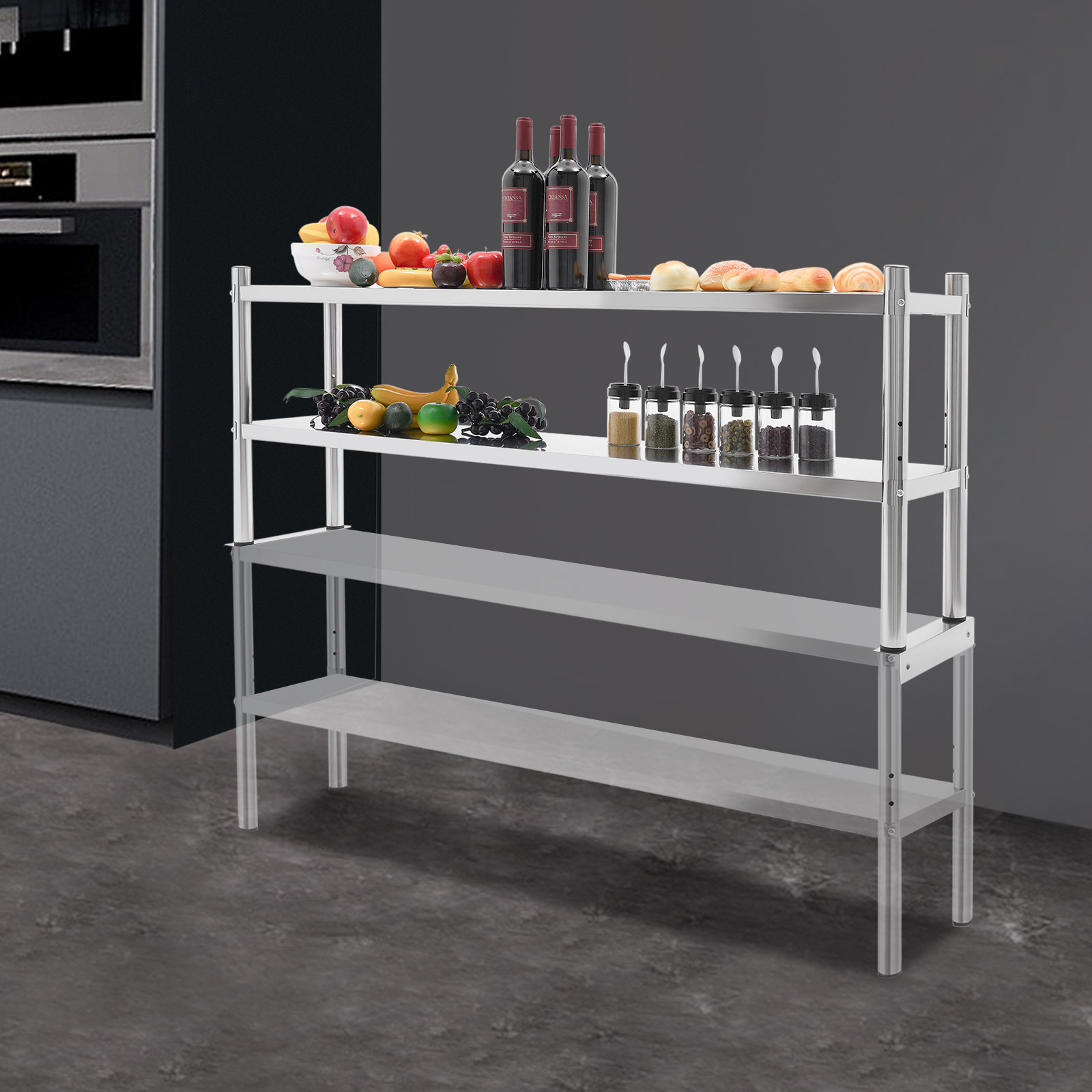 Kitchen Job - 2 Tier Stainless Steel Shelving, Stainless