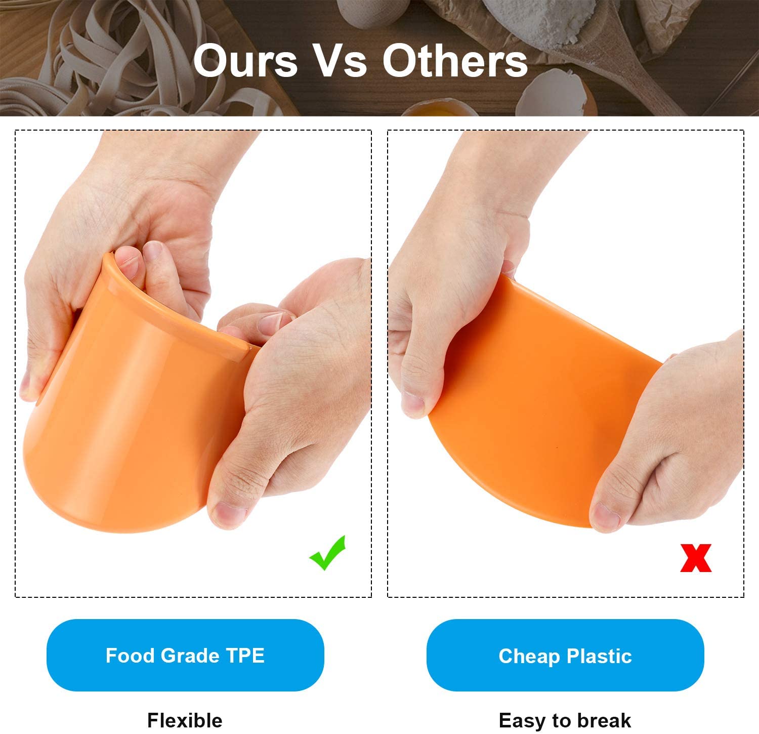 1Pcs Flexible Bowl Scraper Dou - Dough Scraper Curved incelemesi ve fiyatı