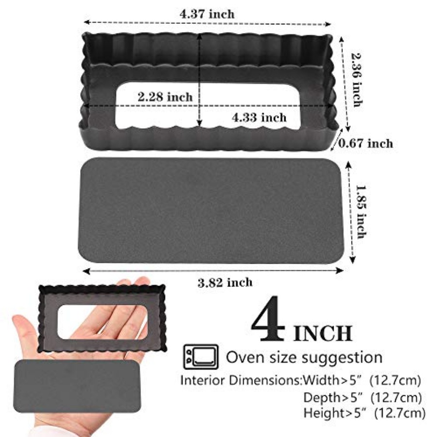 Mini Tart Pan Set of 6 Rectang - Tart Pan Loose incelemesi ve fiyatı