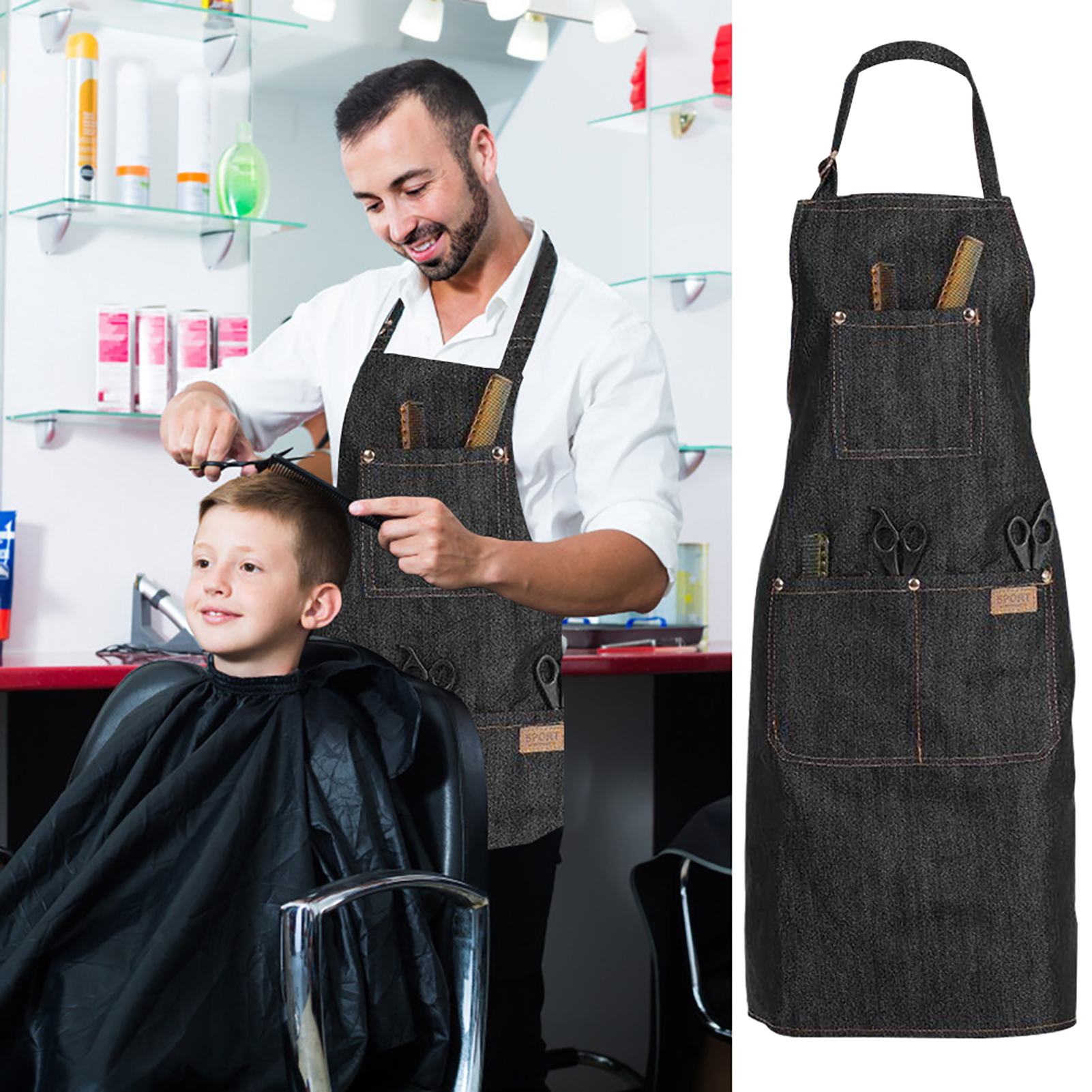 Denim Apron Salon Working Clot - Kitchen Baking Unit incelemesi ve fiyatı