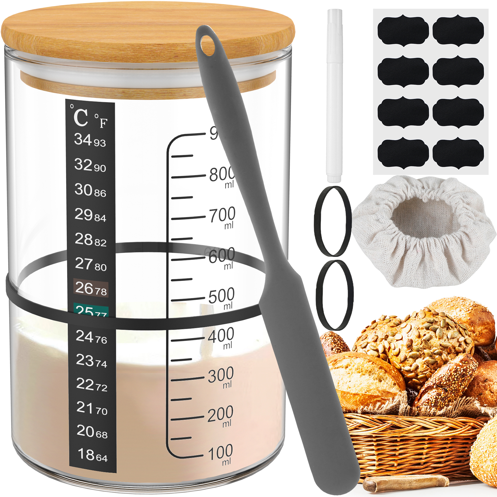 Sourdough Starter Jar Kit Sour - Kitchen Baking Soda incelemesi ve fiyatı