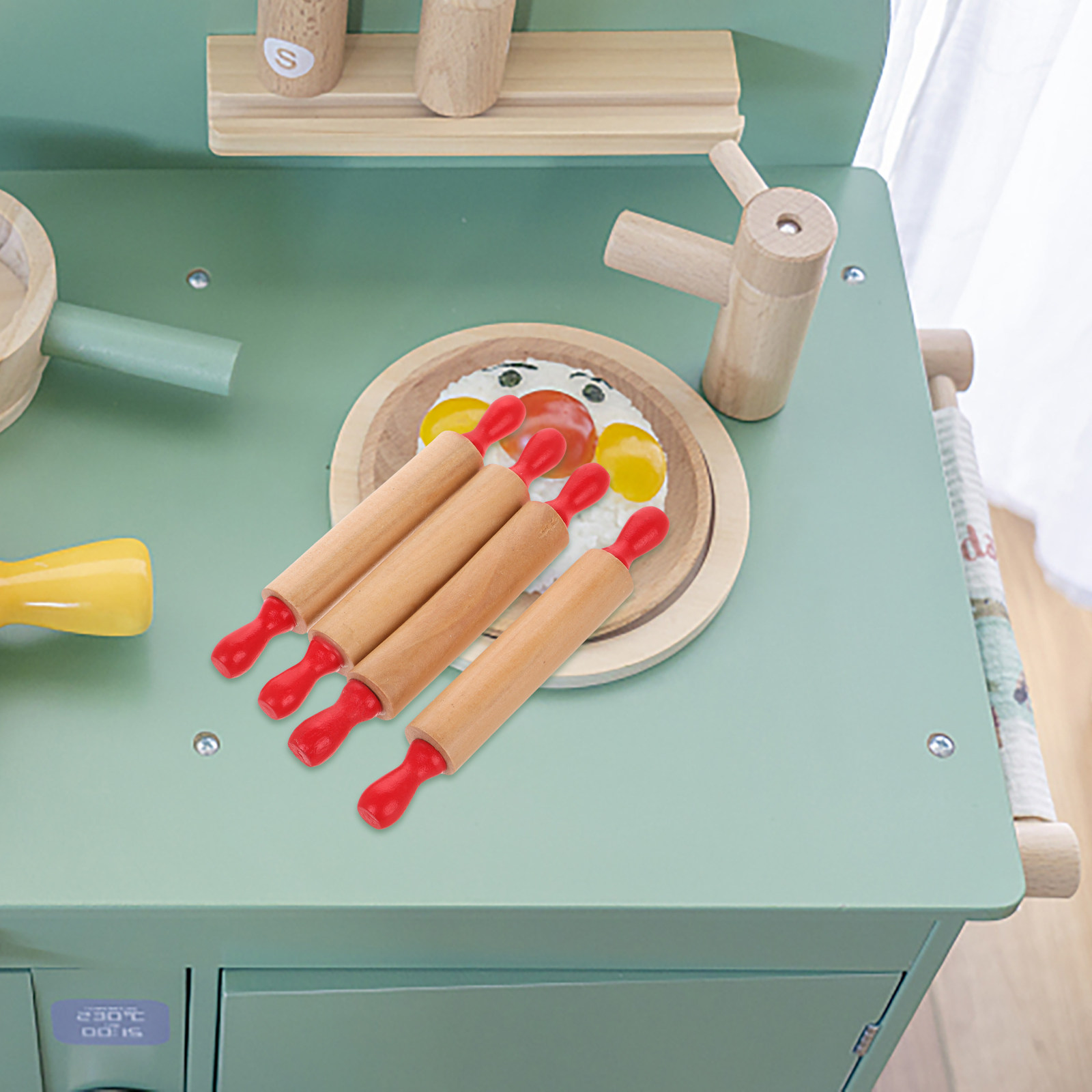 4Pcs Kids Rolling Pin Small Wo - Baking Kitchen For Kids incelemesi ve fiyatı