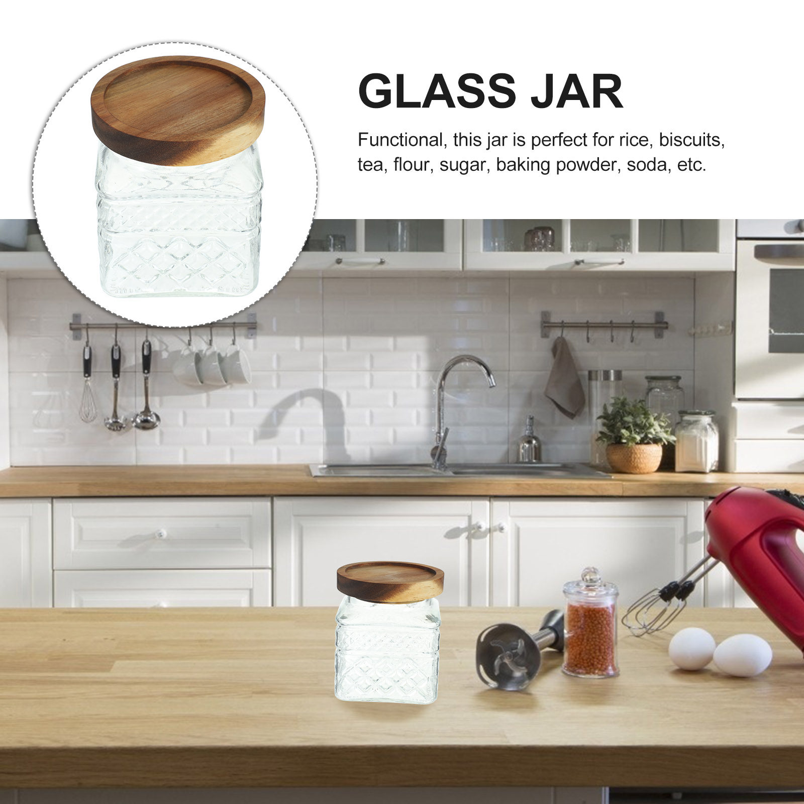 Airtight Glass Canister with N - Kitchen Baking Soda incelemesi ve fiyatı