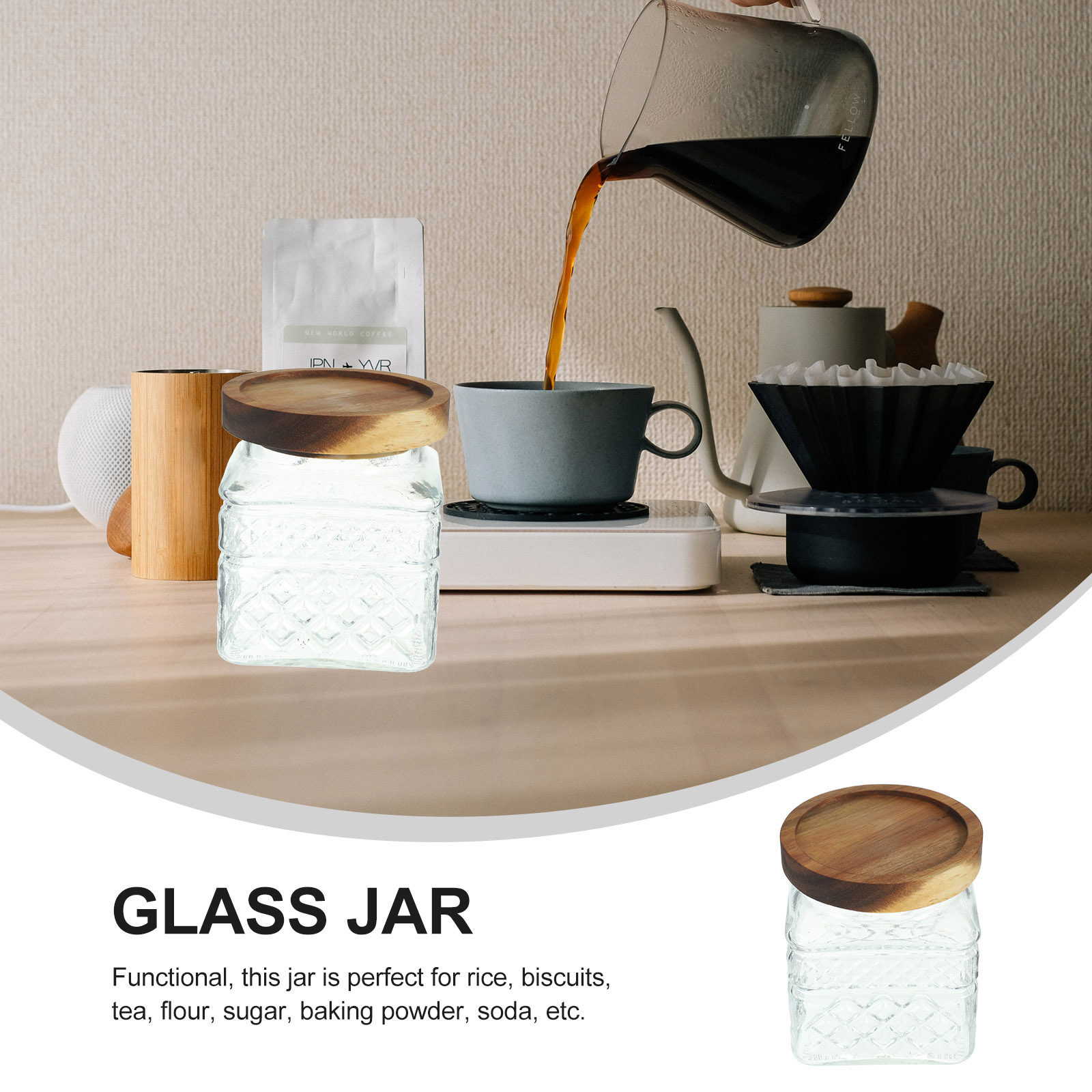 Airtight Glass Canister with N - Kitchen Baking Soda incelemesi ve fiyatı