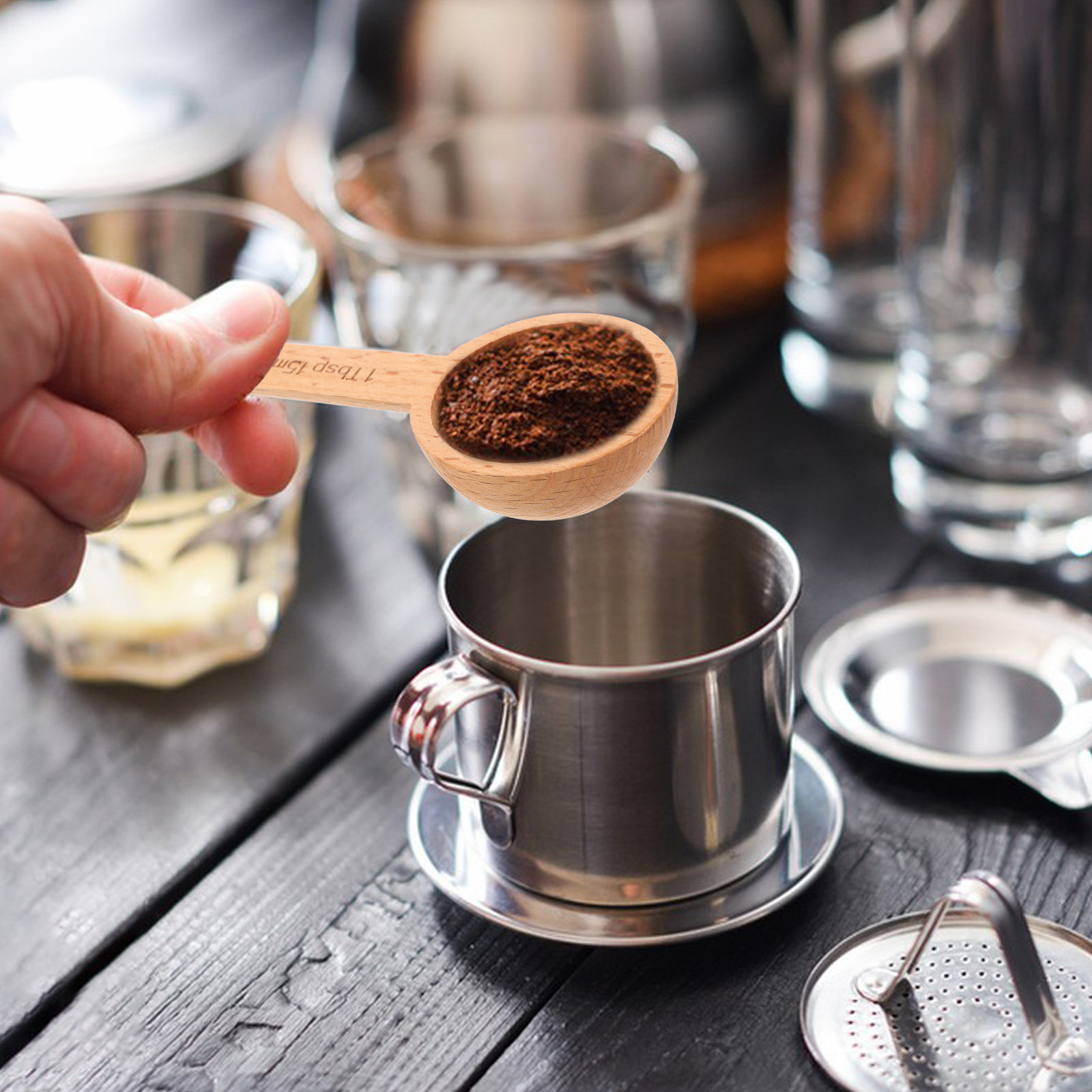 4Pcs Coffee Scoops Wooden Meas - Kitchen Baking Soda incelemesi ve fiyatı