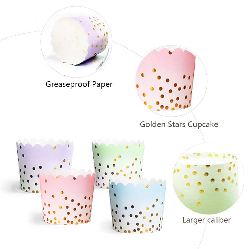 50Pcs Gold Dots Paper Baking C - Kitchen Baking Paper incelemesi ve fiyatı