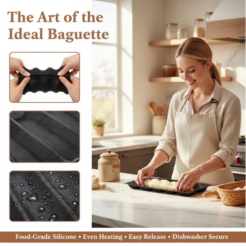 5 Cavity Hoagie Rolls Pan Nons - Kitchen Essentials Baking Tray incelemesi ve fiyatı