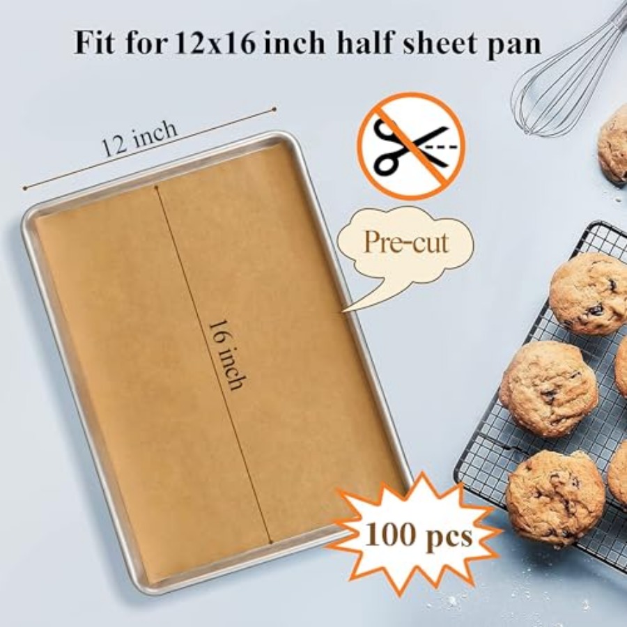 100PCS Unbleached Parchment Pa - Kitchen Baking Paper incelemesi ve fiyatı