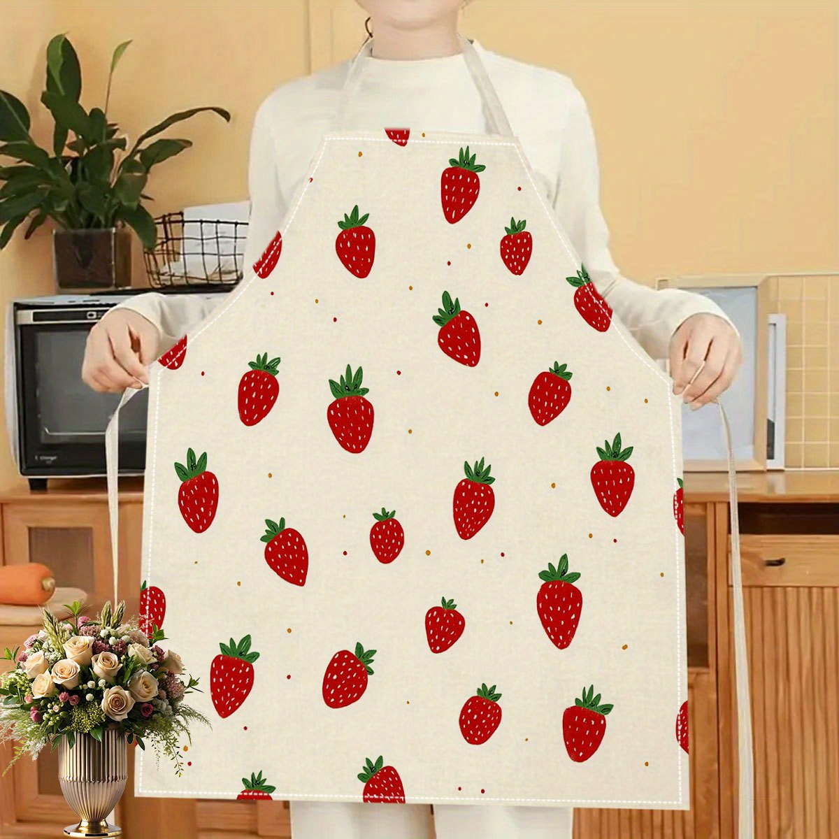 1pc Strawberry Apron Fruit Pat - Baking Kitchen For Kids incelemesi ve fiyatı