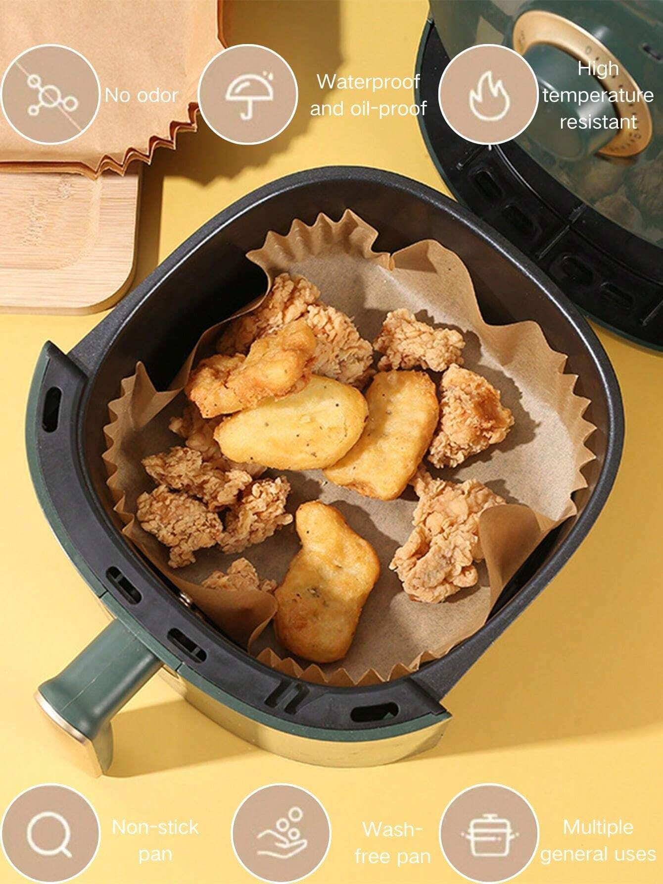 10-200pcs Disposable Air Fryer - Kitchen Baking Paper incelemesi ve fiyatı
