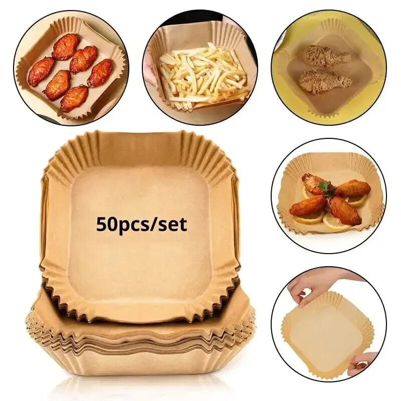 50Pcs Air Fryer Disposable Pap - Kitchen Baking Paper incelemesi ve fiyatı