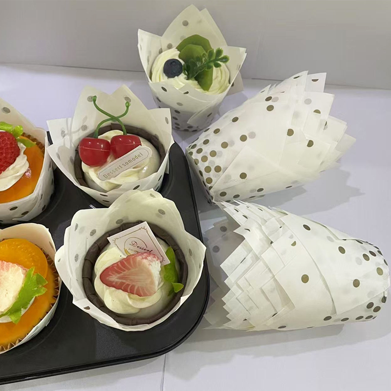 50Pcs/100Pcs Gold Dot Tulip Ca - Kitchen Baking Paper incelemesi ve fiyatı