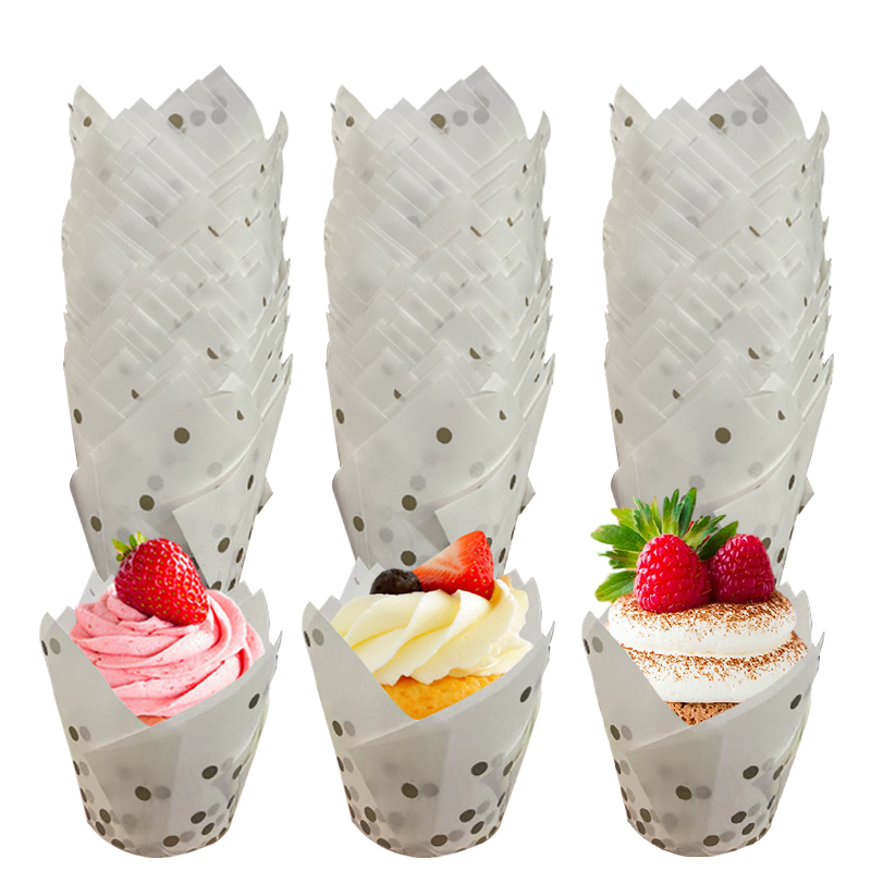 50Pcs/100Pcs Gold Dot Tulip Ca - Kitchen Baking Paper incelemesi ve fiyatı
